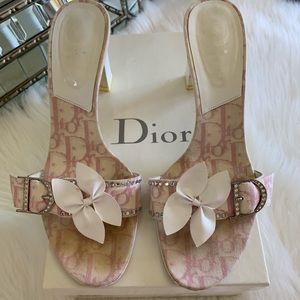 Dior rose Clair mules
